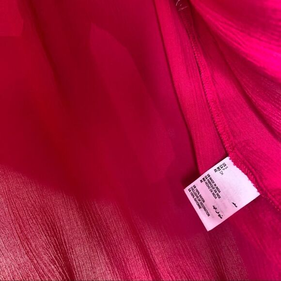 INC brand Women's Gauze Tie-Front Top Fuchsia Long-sleeves NWT Small - Picture 8 of 8